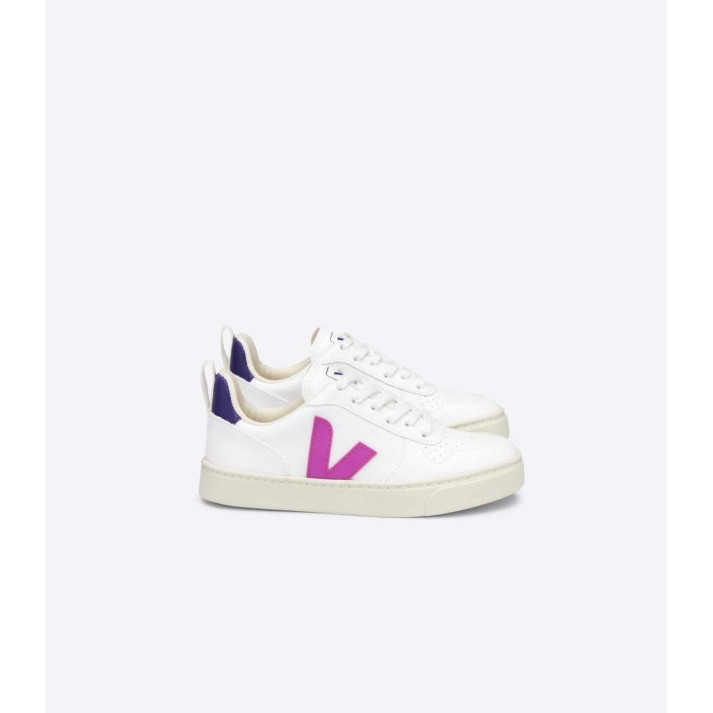 Veja V-10 LACES CWL Schoenen Kinderen White/Purple | BE 793MQZ